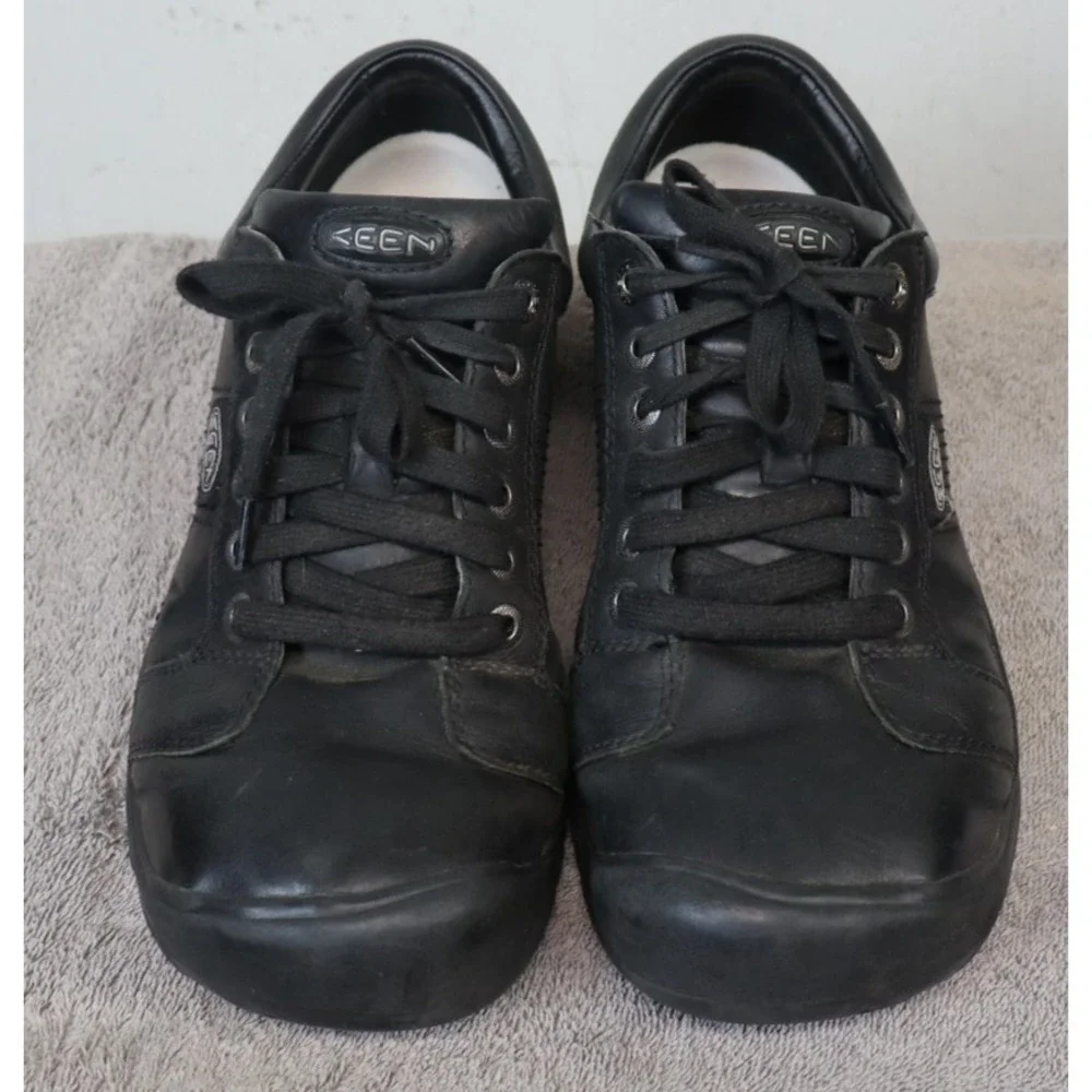 KEEN Austin Mens Black Leather Oxford Shoes Size 11.5 US